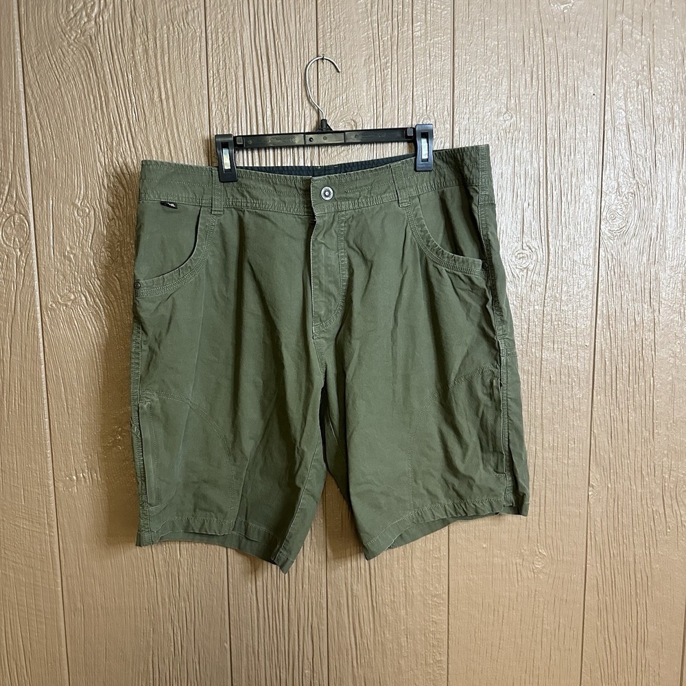 Kuhl Ramblr Hiking Shorts Green Vintage Patina Dye Outdoors Men's 38 Outdoor